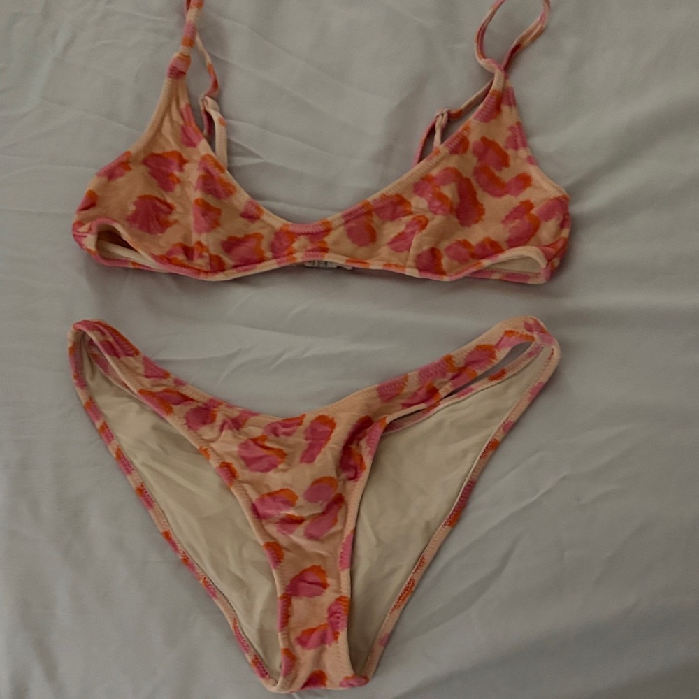 Triangl Swimwear Vibrant Pink and Orange Bikini